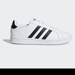 Adidas grand court 2.0Classic White Sneakers with Black Stripes